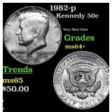 1982-p Kennedy Half Dollar 50c Grades Choice+ Unc
