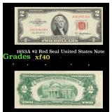 1953A $2 Red Seal United States Note Grades xf