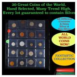 20 Great Coins of the World, hand selected, many t