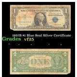 1957B $1 Blue Seal Silver Certificate Grades vf+