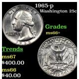 1965-p Washington Quarter 25c Grades GEM++ Unc