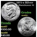 1971-s Silver Eisenhower Dollar 1 Grades GEM++ Unc