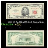 1963 $5 Red Seal United States Note Grades vf++