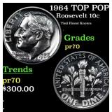 Proof 1964 Roosevelt Dime TOP POP! 10c Graded pr70