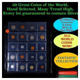 20 Great Coins of the World, hand selected, many t
