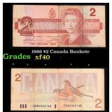 1986 $2 Canada Bankote Grades xf