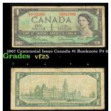 1967 Centennial Issue Canada $1 Banknote P# 84b Gr