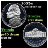 Proof 2002-s Jefferson Nickel 5c Grades GEM++ Proo