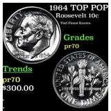 Proof 1964 Roosevelt Dime TOP POP! 10c Graded pr70