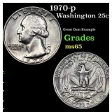 1970-p Washington Quarter 25c Grades GEM Unc