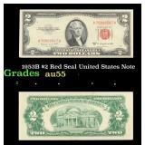 1953B $2 Red Seal United States Note Grades Choice