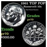Proof 1961 Roosevelt Dime TOP POP! 10c Graded pr70