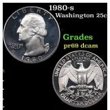 Proof 1980-s Washington Quarter 25c Grades GEM++ P
