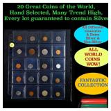 20 Great Coins of the World, hand selected, many t