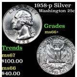 1958-p Washington Quarter Silver 25c Grades GEM++