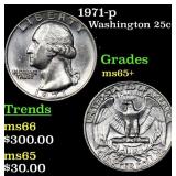 1971-p Washington Quarter 25c Grades GEM+ Unc