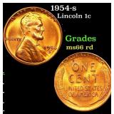 1954-s Lincoln Cent 1c Grades GEM+ Unc RD