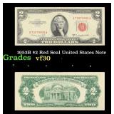 1953B $2 Red Seal United States Note Grades vf++