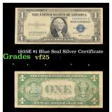 1935E $1 Blue Seal Silver Certificate Grades vf+