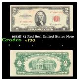1953B $2 Red Seal United States Note Grades vf++