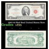1963 $2 Red Seal United States Note Grades vf++