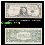 1957 $1 Blue Seal Silver Certificate Grades vf++