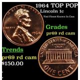 Proof 1964 Lincoln Cent TOP POP! 1c Graded pr69 rd
