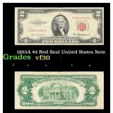 1953A $2 Red Seal United States Note Grades vf++