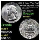 1983-d Washington Quarter Near Top Pop! 25c Graded