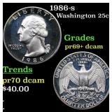 Proof 1986-s Washington Quarter 25c Grades GEM++ P
