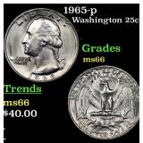 1965-p Washington Quarter 25c Grades GEM+ Unc