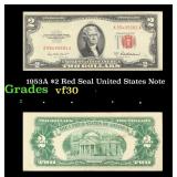1953A $2 Red Seal United States Note Grades vf++