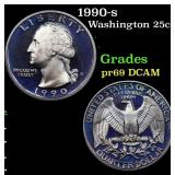 Proof 1990-s Washington Quarter 25c Grades GEM++ P