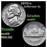 1970-s Jefferson Nickel 5c Grades GEM+ Unc