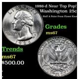 1986-d Washington Quarter Near Top Pop! 25c Graded