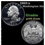 Proof 1993-s Washington Quarter 25c Grades GEM++ P