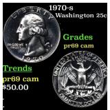 Proof 1970-s Washington Quarter 25c Grades GEM++ P