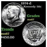 1974-d Kennedy Half Dollar 50c Grades GEM++ Unc