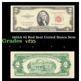 1953A $2 Red Seal United States Note Grades vf++