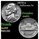 1970-s Jefferson Nickel 5c Grades GEM+ Unc