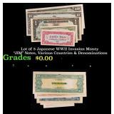 Lot of 5 Japanese WWII Invasion Money "JIM" Notes,