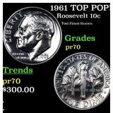 Proof 1961 Roosevelt Dime TOP POP! 10c Graded pr70