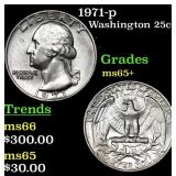 1971-p Washington Quarter 25c Grades GEM+ Unc