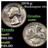 1976-p Washington Quarter 25c Grades GEM++ Unc