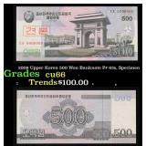 2008 Upper Korea 500 Won Banknote P# 63s, Specimen