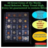 20 Great Coins of the World, hand selected, many t