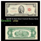1953B $2 Red Seal United States Note Grades vf++