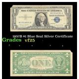 1957B $1 Blue Seal Silver Certificate Grades vf+