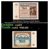 1922 Weimar Germany 5000 Marks Hyperinflation Bank
