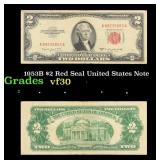1953B $2 Red Seal United States Note Grades vf++